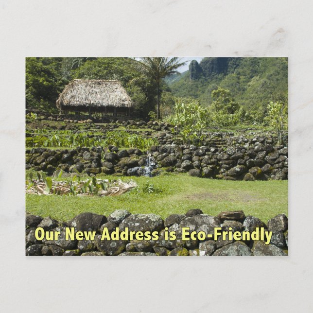 Cartão Postal De Anúncio Endereço Novo Engraçado - Eco Cabana Amigável (Frente)