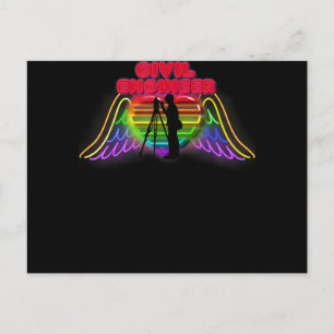 Cartão Postal De Anúncio Engenheiro Civil Presentes Divertidos e Coloridos 