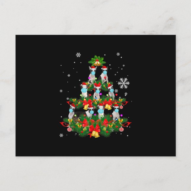 Cartão Postal De Anúncio Engraçado Boston Terrier Christmas Tree Dog Xmas (Frente)