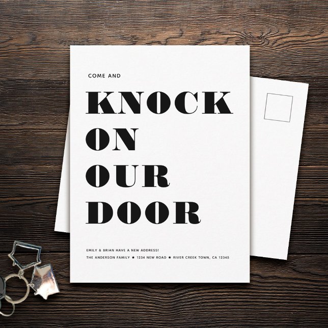 Cartão Postal De Anúncio Engraçado Humor Novo Endereço Simples Mover Minima (Criador carregado)