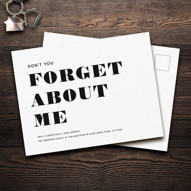 Cartão Postal De Anúncio Engraçado Humor Novo Endereço Simples Mover Minima (Criador carregado)