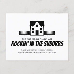 Cartão Postal De Anúncio Engraçado Rockin' nos subúrbios Nós nos movemos