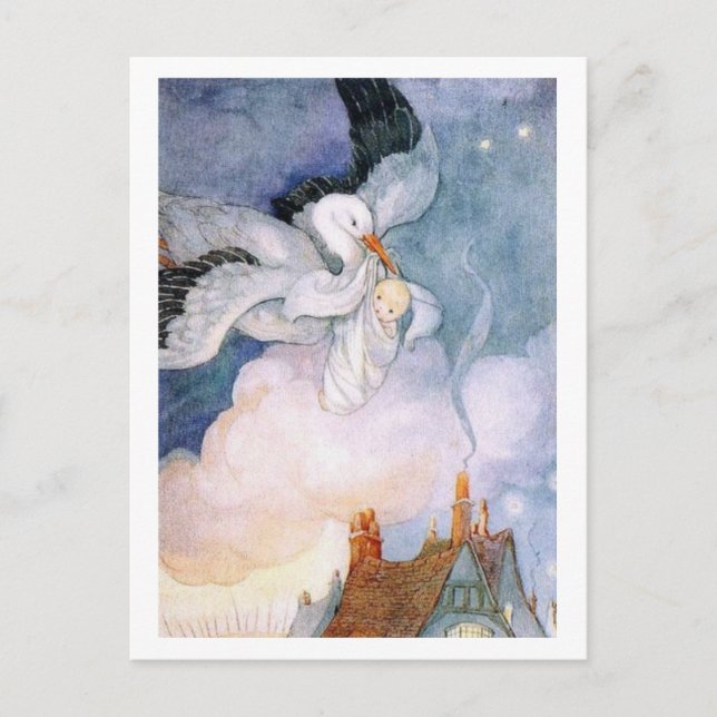 Cartão Postal De Anúncio Entrega Especial – Novo Bebê (Frente)