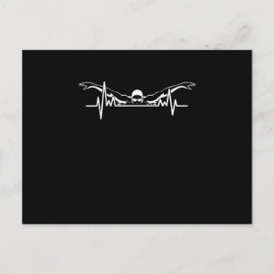 Cartão Postal De Anúncio Equipe De Natação Coração Pulsante Nadador Mulhere