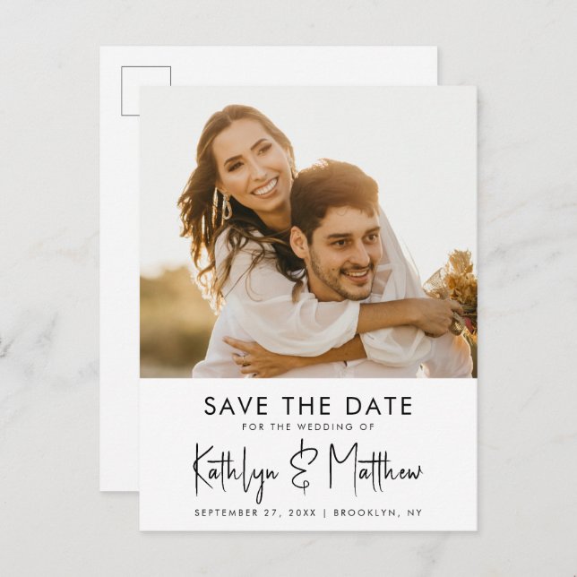 Cartão Postal De Anúncio Escrita Branca Natural Manuscrita Foto Moderna Sal (Frente/Verso)