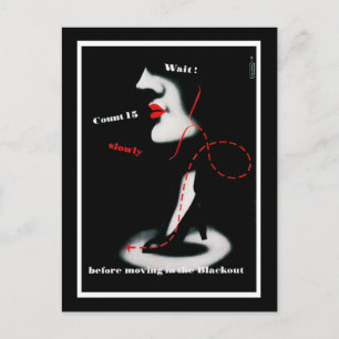 Cartão Postal De Anúncio Espere ~ antes de se mover no apagão
