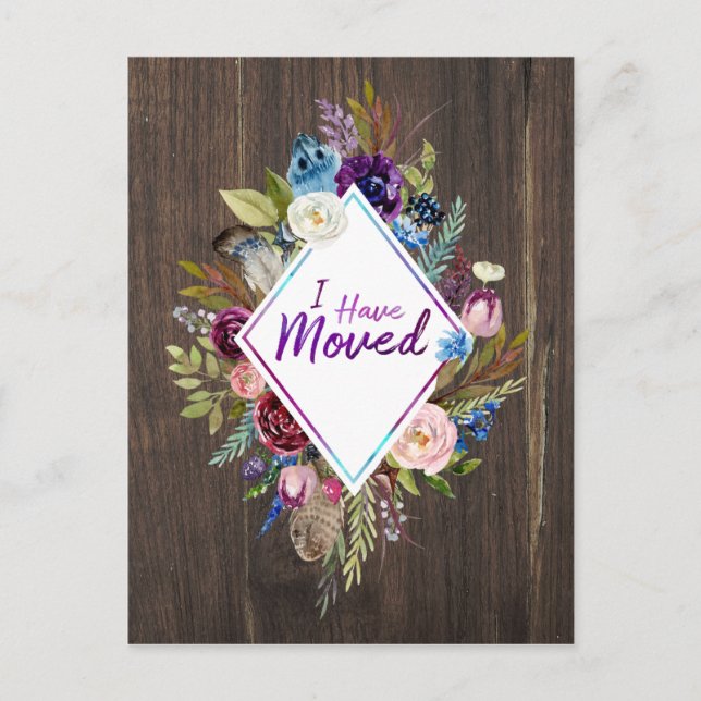 Cartão Postal De Anúncio Espírito Livre Mudei de Endereço Postcard (Frente)