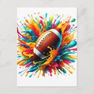 Cartão Postal De Anúncio Esportes de Bola de Jogo Colorido Moderno