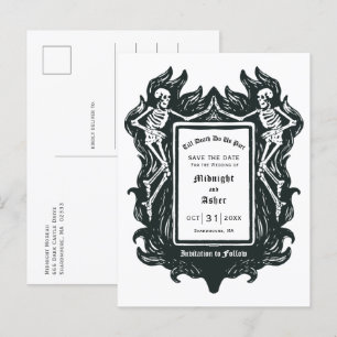 Cartão Postal De Anúncio Esqueleto Gótico Até que a Morte Nos Separe Salve 