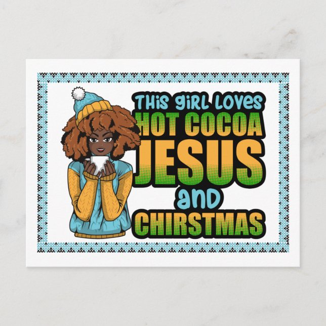 Cartão Postal De Anúncio Esta Garota Ama Chocolate Quente Mulheres de Melan (Frente)