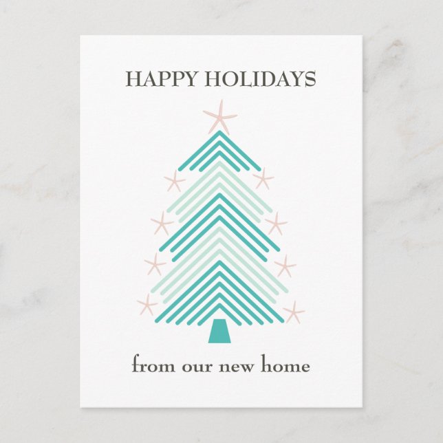 Cartão Postal De Anúncio Estaleiro Costeiro Árvore de Natal Folk Art Movend (Frente)