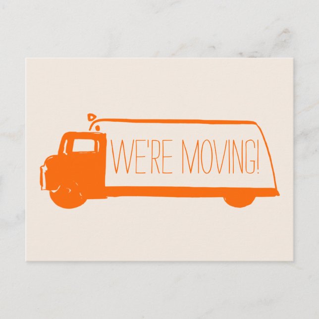 Cartão Postal De Anúncio Estamos Movendo a Van de Movimento Retroativo (Frente)