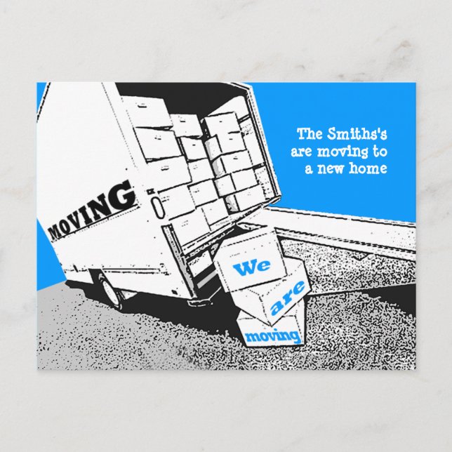 Cartão Postal De Anúncio Estamos Movendo Cartão-Postal (Frente)