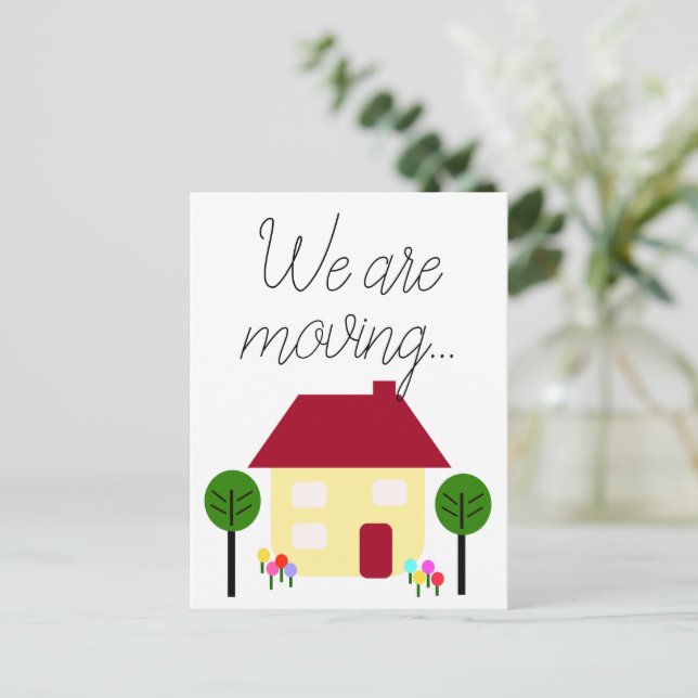 Cartão Postal De Anúncio Estamos Movendo Novo Endereço (Em pé/Frente)