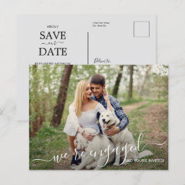 Cartão Postal De Anúncio Estamos Noivos Foto Casamento Salve a Data