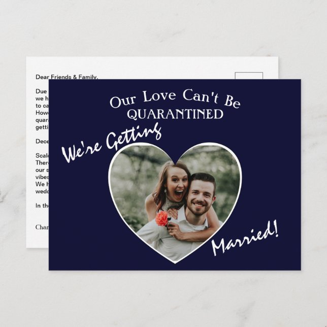 Cartão Postal De Anúncio Estamos nos Casando Casamento Simples (Frente/Verso)