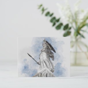 Cartão Postal De Anúncio Estátua grega clássica Athena