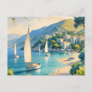 Cartão Postal De Anúncio Estilo Vintage Cote D'Azur Viagens Francesas
