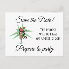 Cartão Postal De Anúncio Estoure o Rolha Salve a Data do Divórcio