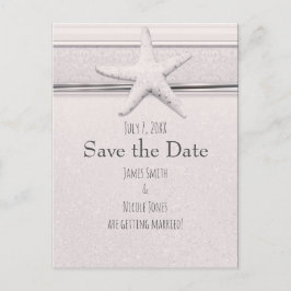 Cartão Postal De Anúncio Estrela do Mar Clássico Branco Casamento na Praia