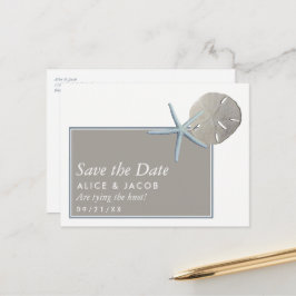 Cartão Postal De Anúncio Estrela do Mar e Dólar de Areia - Praia Salve a Da