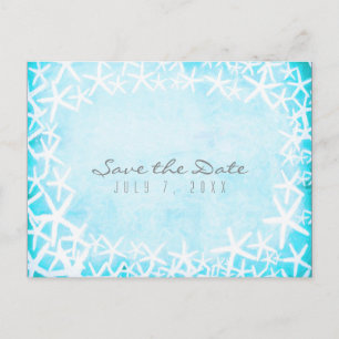 Cartão Postal De Anúncio Estrela-do-mar Pintada Azul Água Festa Salve o Dia
