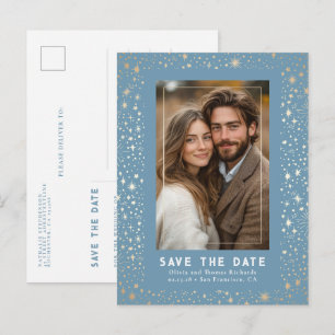 Cartão Postal De Anúncio Estrelas Celestiais Casamento Salvar Data Foto