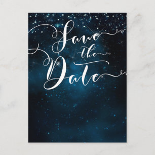 Cartão Postal De Anúncio Estrelas Encantadas Celestial Starry Salve a Data