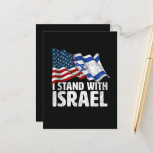 Cartão Postal De Anúncio Eu Apoio Israel EUA Bandeira Americana