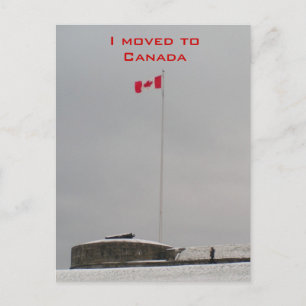 Cartão Postal De Anúncio Eu me mudei para o Canadá
