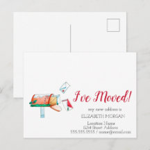 Eu me mudei, Watercolor Mailbox Natal