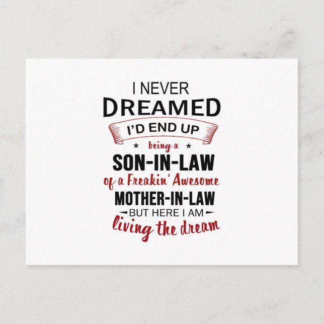 Cartão Postal De Anúncio Eu Nunca Sonhei Que Acabaria Sendo Um Genro (Frente)