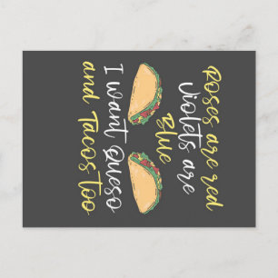 Cartão Postal De Anúncio Eu quero Queso e Tacos Também_701e34210f53ab0073e6