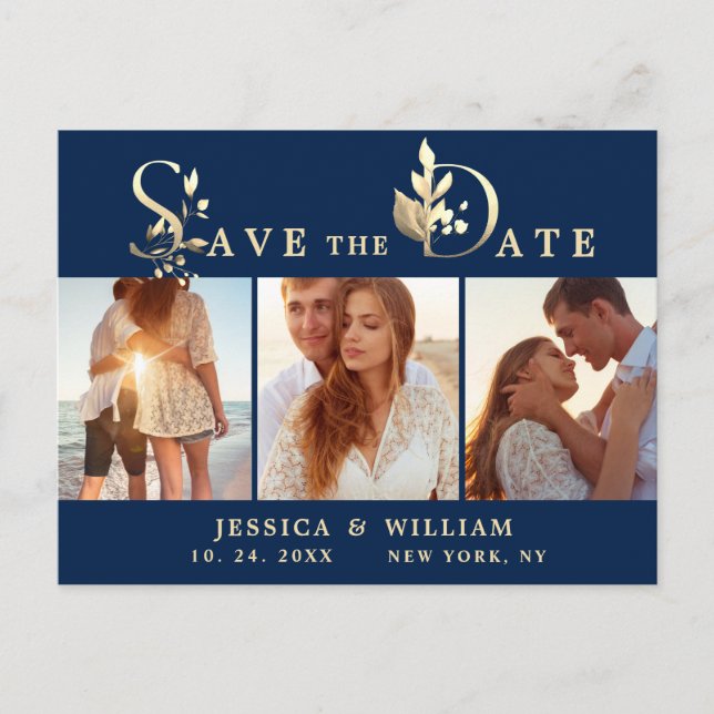 Cartão Postal De Anúncio Eucalipto Aquarela FOTO Casamento Save the Date (Frente)