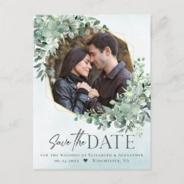 Cartão Postal De Anúncio Eucalipto Azul Poeira Casamento Foto Salve o Dia