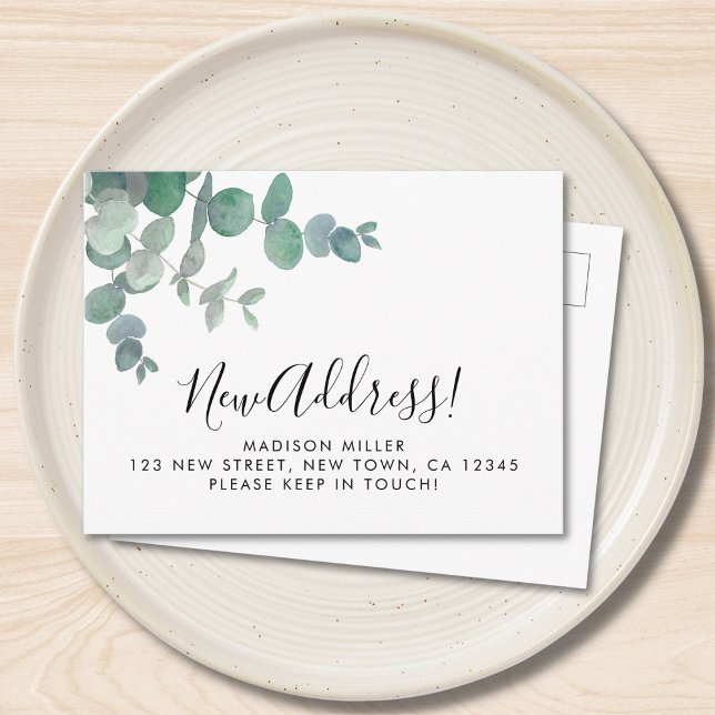 Cartão Postal De Anúncio Eucalyptus New Address Moving (Criador carregado)
