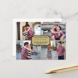 Cartão Postal De Anúncio Ex libris Clássico Vintage Quatro Fotos Salvar a D