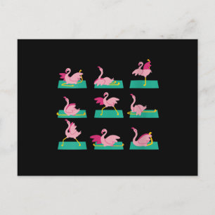 Cartão Postal De Anúncio Exercício de Meditação Flamingo Yoga Poses