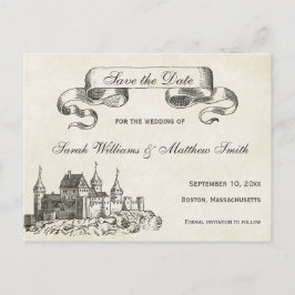 Cartão Postal De Anúncio Fairytale Wedding Salvar Cartão-Postal de Data