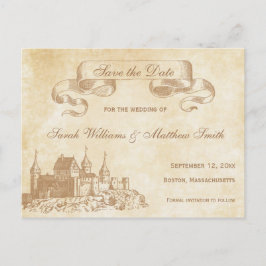 Cartão Postal De Anúncio Fairytale Wedding Salvar Cartão-Postal de Data