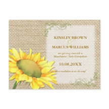 Fall Sunflower Rustic Burlap Casamento Salve a Dat