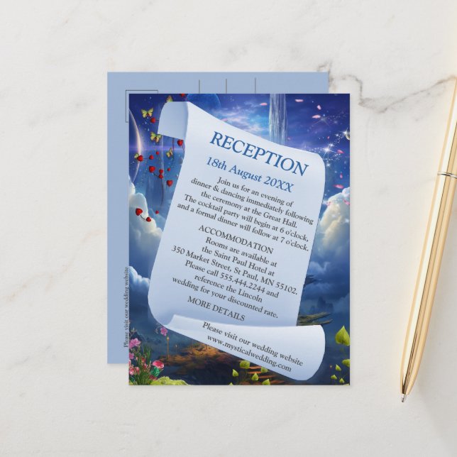 Cartão Postal De Anúncio Fantasy Realms of Magic Scenery designs (Frente/Verso In Situ)