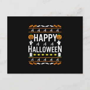 Cartão Postal De Anúncio Fardamento Feio de Halloween de Schnauzer Miniatur