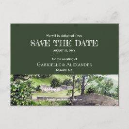 Cartão Postal De Anúncio Farmhouse perto de Trélmere Casamento Salvar Data
