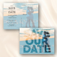 Faux Vellum Photo Wedding Save our Date