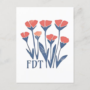 Cartão Postal De Anúncio FDT Coroa Floral Sutil Feminina Boho Anti-Trump