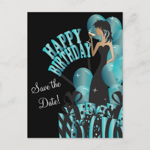 Cartão Postal De Anúncio Feliz Aniversário Menina Divã   Faça Você Mesmo No
