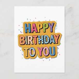 Cartão Postal De Anúncio Feliz Aniversário Padronizado