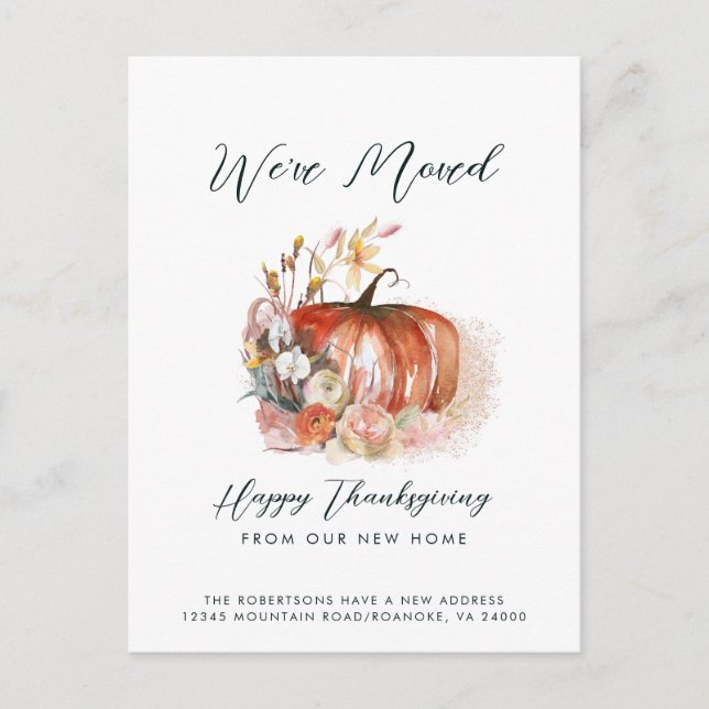 Cartão Postal De Anúncio Feliz Dia de Ação de Graças do nosso Novo Moviment (Frente)