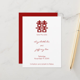 Cartão Postal De Anúncio Feliz Dupla Felicidade Casamento Chinês Salve a Da